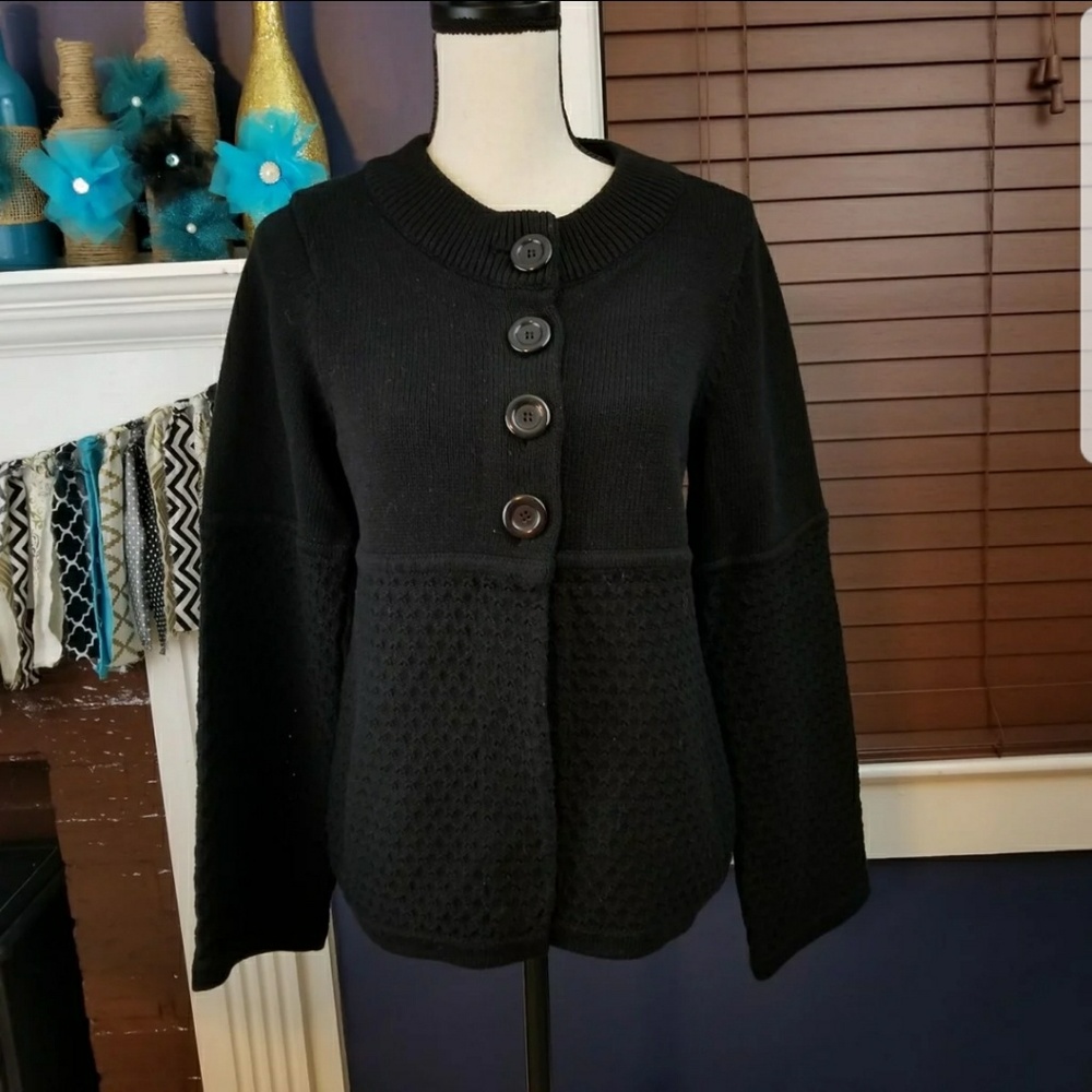 Liz Claiborne thick black cardigan